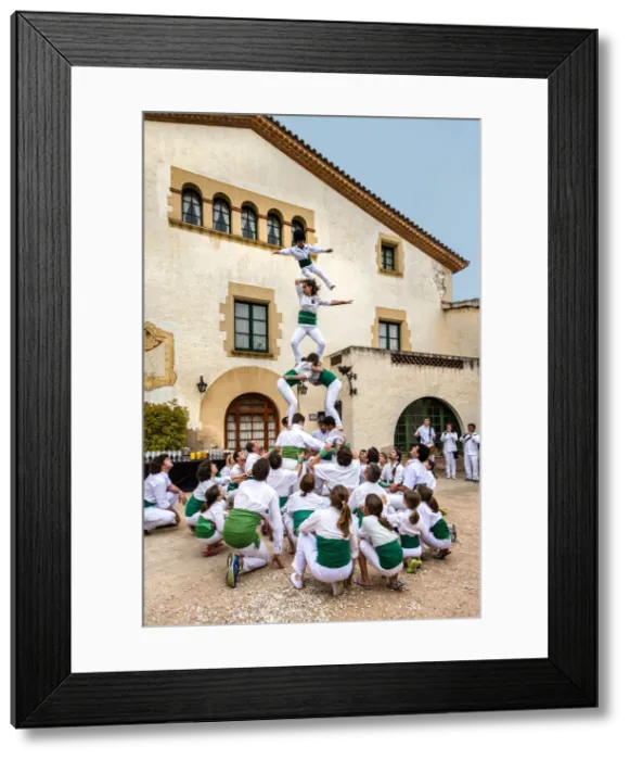 Framed Print : Human castle, Cavas de Bohigas, Catalonia, Spain Framed Print : Human castle, Cavas de Bohigas, Catalonia, Spain