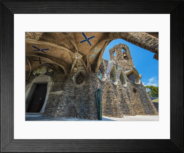 Framed Print : Church of Colonia Guell, Coloma de Cervello, Catalonia, Spain Framed Print : Church of Colonia Guell, Coloma de Cervello, Catalonia, Spain