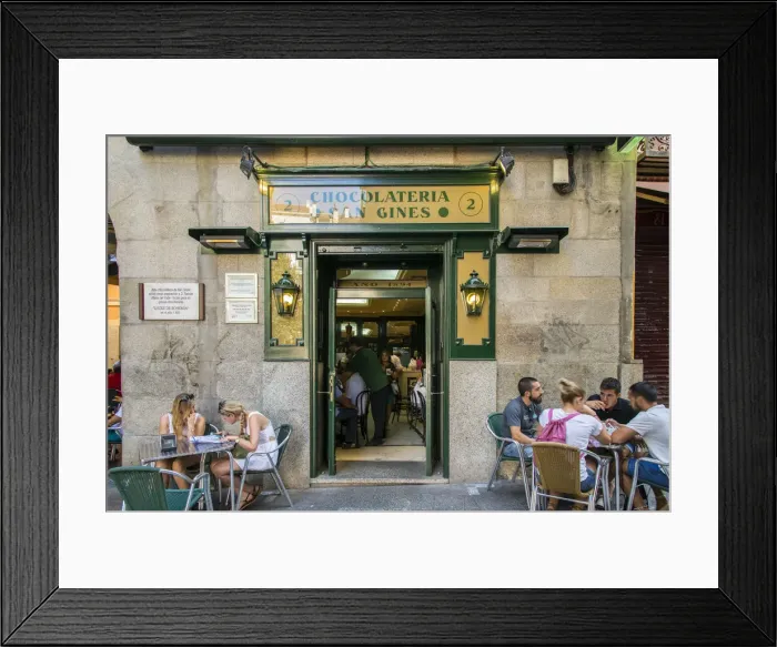 Framed Print : Chocolateria San Gines, Madrid, Comunidad de Madrid, Spain Framed Print : Chocolateria San Gines, Madrid, Comunidad de Madrid, Spain