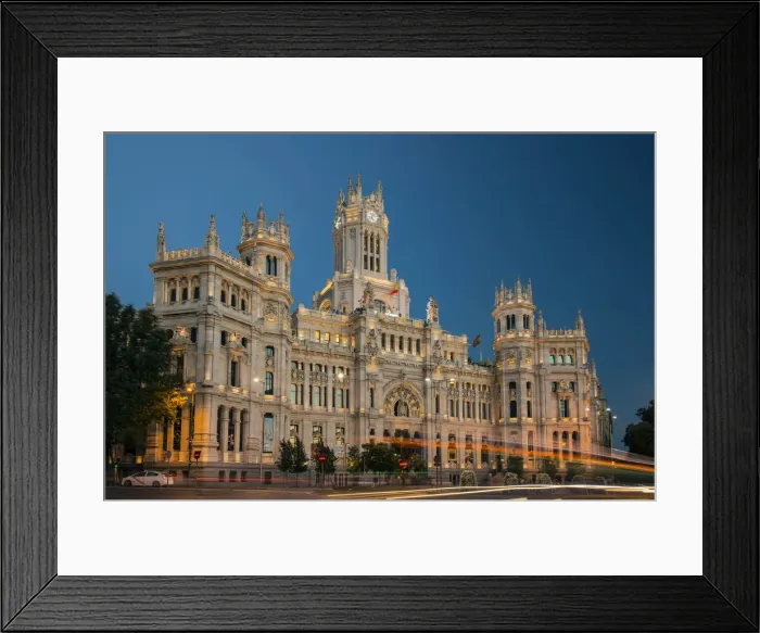 Framed Print : Night view of Cibeles Palace, Plaza de Cibeles, Madrid, Comunidad de Madrid, Spain