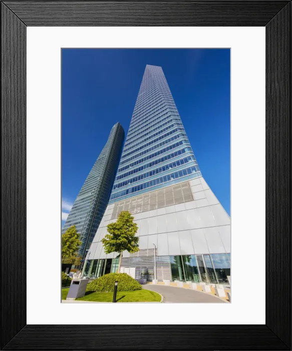 Framed Print : Cuatro Torres Business Area with Torre de Cristal and Torre PWC, Madrid, Comunidad Framed Print : Cuatro Torres Business Area with Torre de Cristal and Torre PWC, Madrid, Comunidad