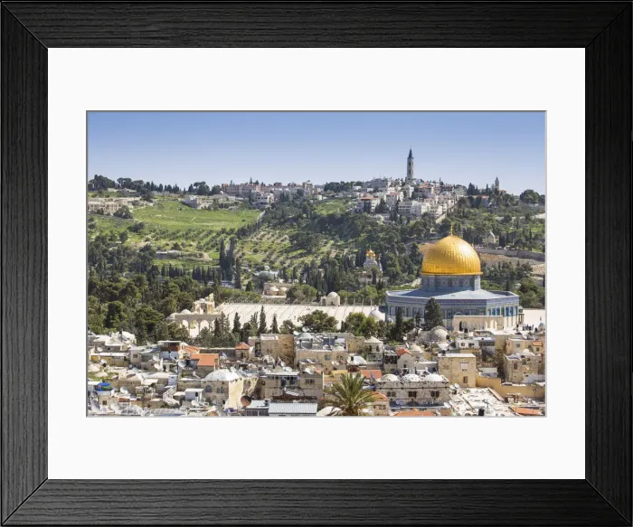 Framed Print : Israel, Jerusalem, View of the Old City, Dome of the Rock on Temple Mount Framed Print : Israel, Jerusalem, View of the Old City, Dome of the Rock on Temple Mount