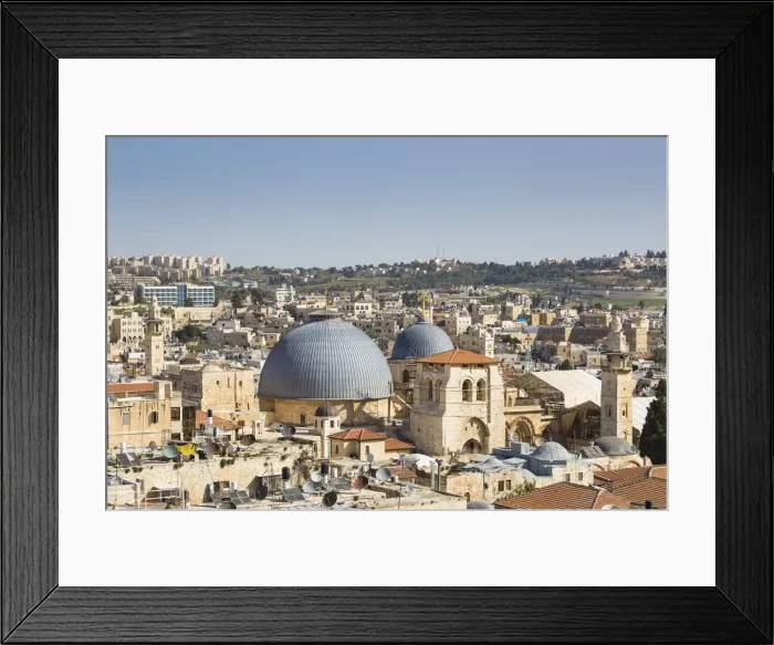 Framed Print : Israel, Jerusalem, Old City, View of Christian Quarter and the Church of the Holy Framed Print : Israel, Jerusalem, Old City, View of Christian Quarter and the Church of the Holy
