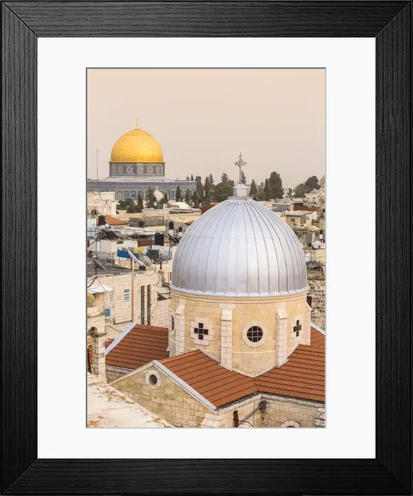 Framed Print : Israel, Jerusalem, View of Dome of the Rock and the Old Town Framed Print : Israel, Jerusalem, View of Dome of the Rock and the Old Town