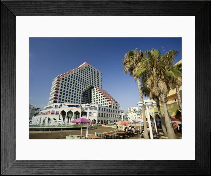 Framed Print : Beachfront Hotels, Tel Aviv, Israel