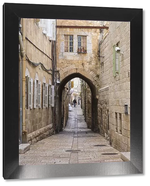 Israel, Jerusalem, Cobbled street in the Jewish Quarter