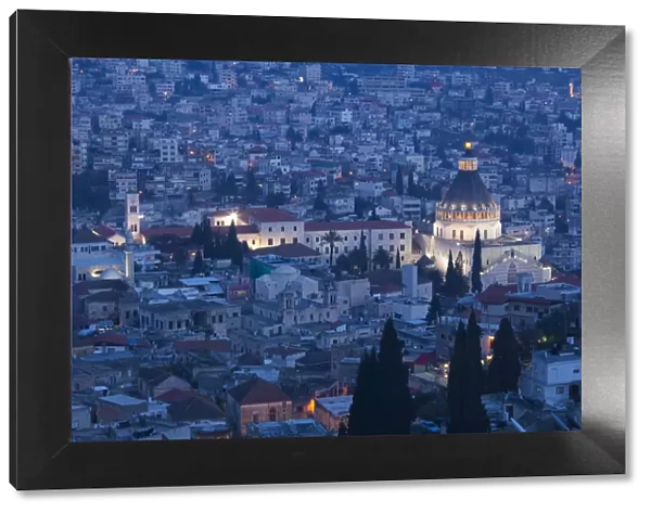 Israel, The Galilee, Nazareth, city and Basilica of the Annunciation
