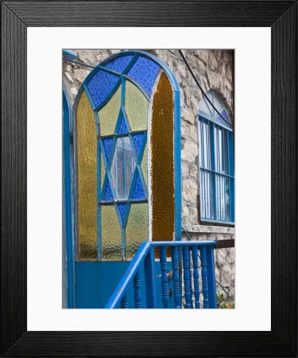 Framed Print : Israel, Upper Galilee, Tsfat, Synagogue Quarter, Star of David on door Framed Print : Israel, Upper Galilee, Tsfat, Synagogue Quarter, Star of David on door