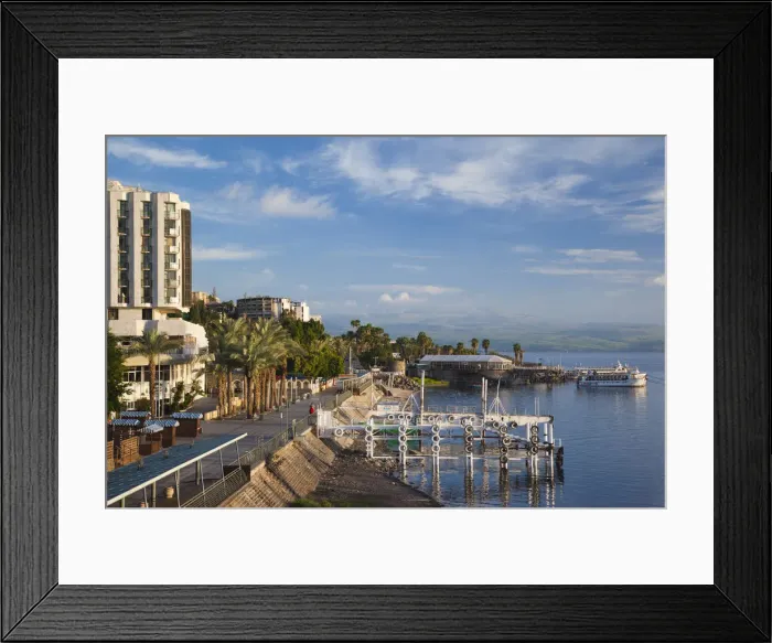 Framed Print : Israel, The Galilee, Tiberias, Sea of Galilee-Lake Tiberias waterfront Framed Print : Israel, The Galilee, Tiberias, Sea of Galilee-Lake Tiberias waterfront