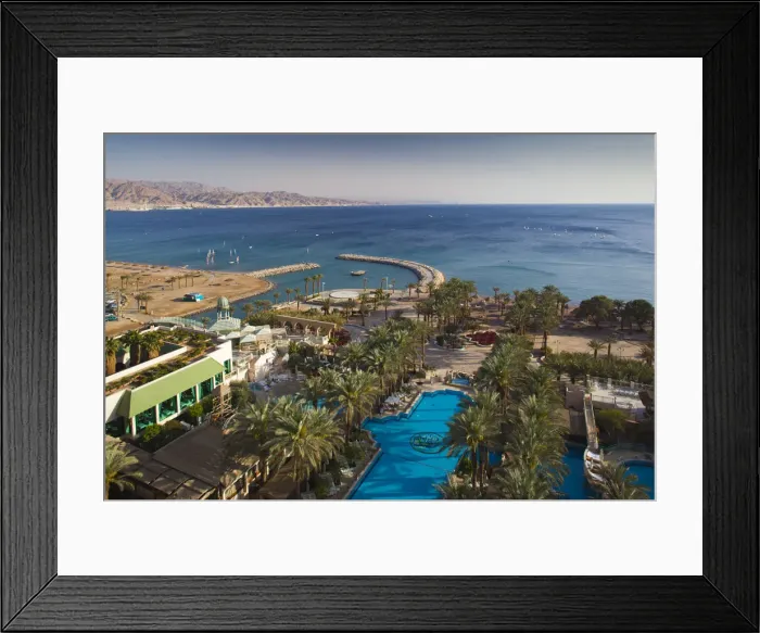 Framed Print : Israel, The Negev, Eilat of Red Sea from Herods Palace Hotel Framed Print : Israel, The Negev, Eilat of Red Sea from Herods Palace Hotel