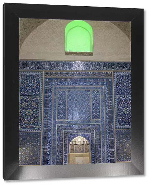 Iran, Southeastern Iran, Kerman, Jameh Mosque, dusk