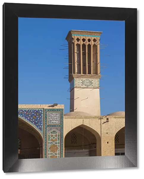 Iran, Southeastern Iran, Kerman, End to End Bazaar, traditional badjir, wind tower