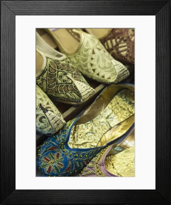 Framed Print : Iran, Central Iran, Shiraz, traditional Persian slippers
