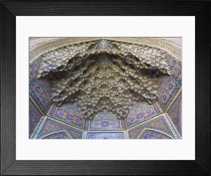 Framed Print : Iran, Central Iran, Shiraz, Nasir-al Molk Mosque, exterior tilework Framed Print : Iran, Central Iran, Shiraz, Nasir-al Molk Mosque, exterior tilework