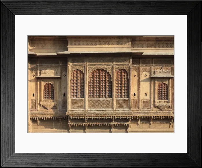 Framed Print : India, Rajasthan, Jaisalmer, Old Town, Patwa Ki Haveli (Traditional Ornately decorated