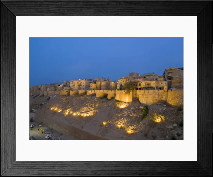 Framed Print : India, Rajasthan, Jaisalmer, Old Town, Aerial view of Old Town and Fortifications Framed Print : India, Rajasthan, Jaisalmer, Old Town, Aerial view of Old Town and Fortifications