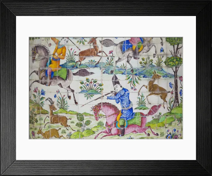 Framed Print : Iran, Tehran, Niyavaran Palace Complex, palace of the last Shah, tilewrok on palace Framed Print : Iran, Tehran, Niyavaran Palace Complex, palace of the last Shah, tilewrok on palace