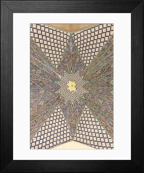 Framed Print : Iran, Central Iran, Kermanshah, ornamental gate and highway rest stop, tilework detail Framed Print : Iran, Central Iran, Kermanshah, ornamental gate and highway rest stop, tilework detail