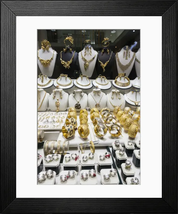 Framed Print : Iran, Central Iran, Esfahan, Bazar-e Honar, jewelry market Framed Print : Iran, Central Iran, Esfahan, Bazar-e Honar, jewelry market