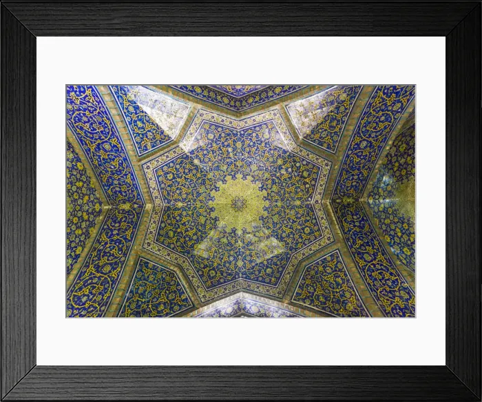Framed Print : Iran, Central Iran, Esfahan, Mosque of Sheikh Lotfollah, interior mosaics Framed Print : Iran, Central Iran, Esfahan, Mosque of Sheikh Lotfollah, interior mosaics