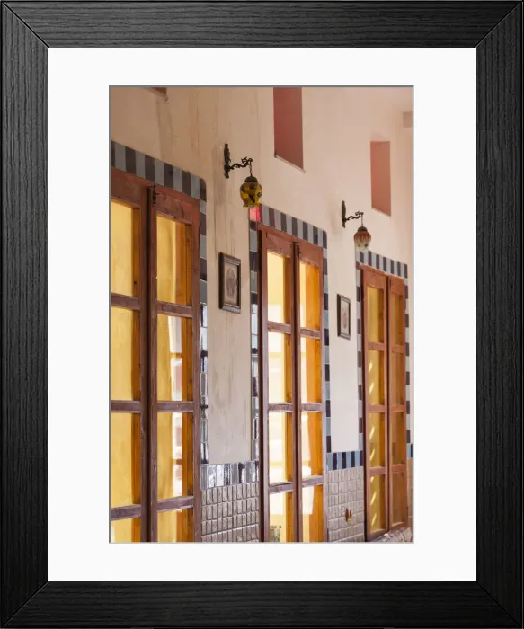 Framed Print : Iran, Central Iran, Abyaneh, window detail, country inn Framed Print : Iran, Central Iran, Abyaneh, window detail, country inn