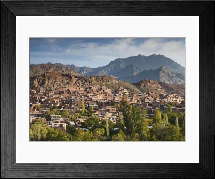 Framed Print : Iran, Central Iran, Abyaneh, elevated village view, dawn Framed Print : Iran, Central Iran, Abyaneh, elevated village view, dawn