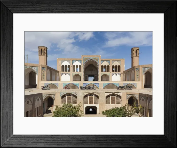 Framed Print : Iran, Central Iran, Kashan, Agha Bozorg Mosque and Madreseh Framed Print : Iran, Central Iran, Kashan, Agha Bozorg Mosque and Madreseh