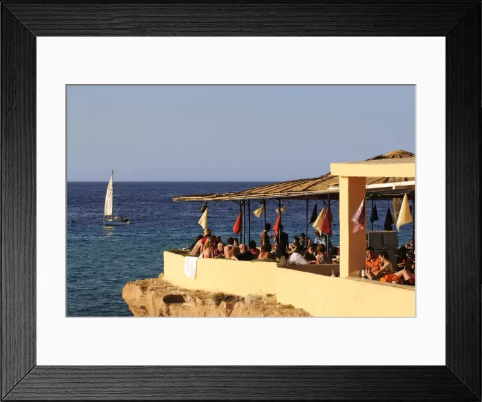 Framed Print : Ashram Sunset Restaurant, Cala Conta, Ibiza, Ibiza and Formentera, Balearic Islands Framed Print : Ashram Sunset Restaurant, Cala Conta, Ibiza, Ibiza and Formentera, Balearic Islands