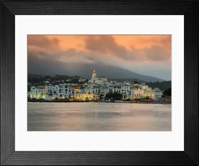 Framed Print : Sunset over the sea town of Cadaques, Costa Brava, Catalonia, Spain Framed Print : Sunset over the sea town of Cadaques, Costa Brava, Catalonia, Spain