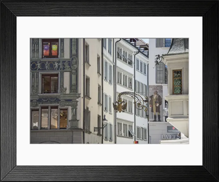 Framed Print : Europe, Switzerland, Lucerne, buildings in old town Framed Print : Europe, Switzerland, Lucerne, buildings in old town