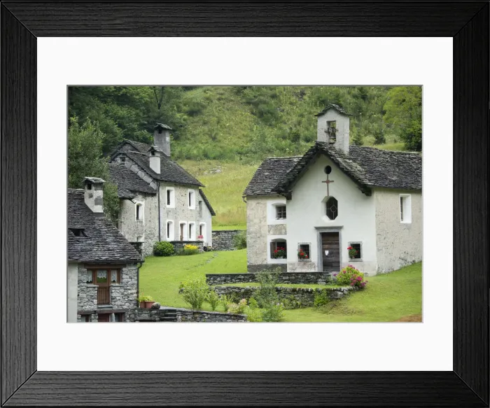 Framed Print : Europe, Switzerland, Ticino, Val Bavona a picturesque Village in Sabbione Framed Print : Europe, Switzerland, Ticino, Val Bavona a picturesque Village in Sabbione