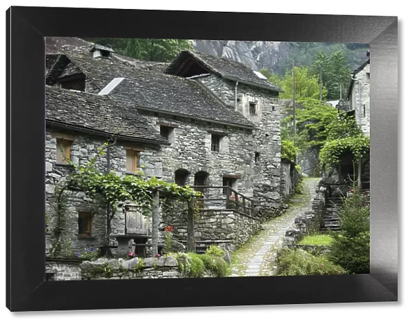 Europe, Switzerland, Ticino, Val Bavona a picturesque Village in Sabbione