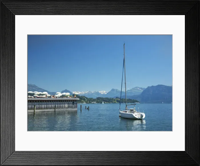 Framed Print : Europe, Switzerland, Lucerne, View of the alps and lake Framed Print : Europe, Switzerland, Lucerne, View of the alps and lake