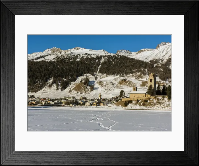 Framed Print : Winter view of Celerina, Graubunden, Switzerland Framed Print : Winter view of Celerina, Graubunden, Switzerland