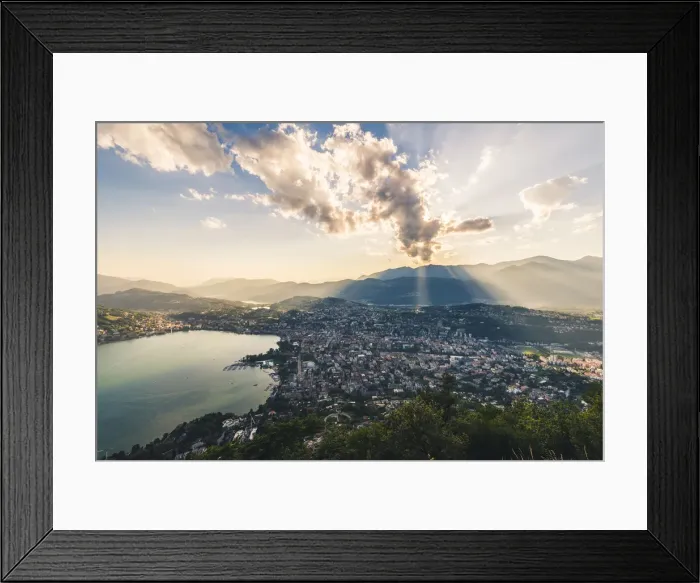 Framed Print : Lugano, lake Lugano, Ticino canton, Switzerland Framed Print : Lugano, lake Lugano, Ticino canton, Switzerland