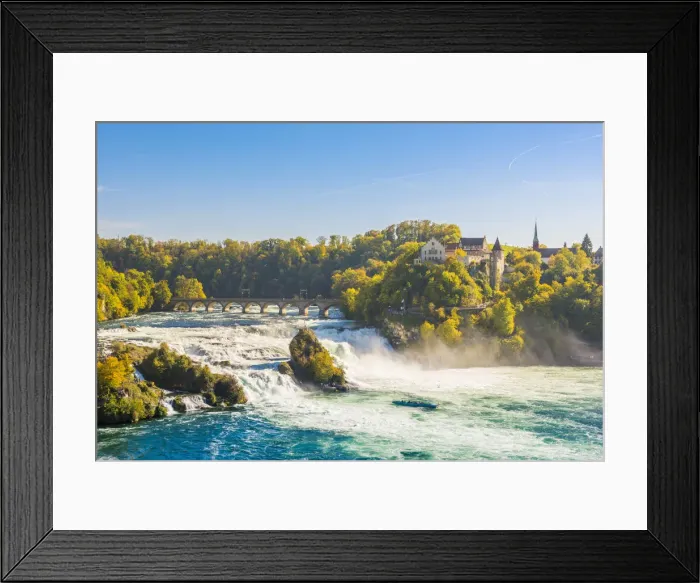Framed Print : Rhine Falls (Rheinfall) and Laufen Castle, Schaffhausen, Switzerland Framed Print : Rhine Falls (Rheinfall) and Laufen Castle, Schaffhausen, Switzerland