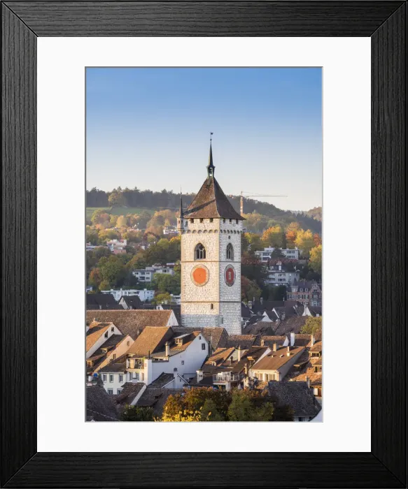 Framed Print : St. Johann church and city roofs, Schaffhausen, Switzerland Framed Print : St. Johann church and city roofs, Schaffhausen, Switzerland