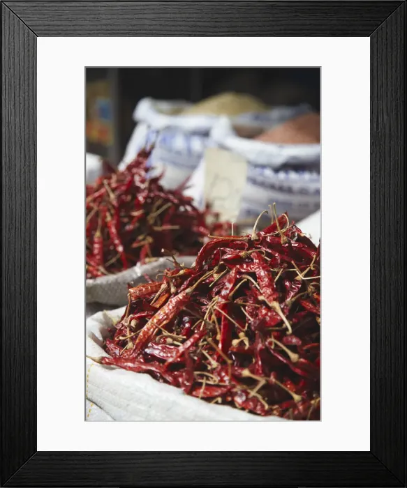 Framed Print : Chillies for sale at market, Galle, Sri Lanka Framed Print : Chillies for sale at market, Galle, Sri Lanka