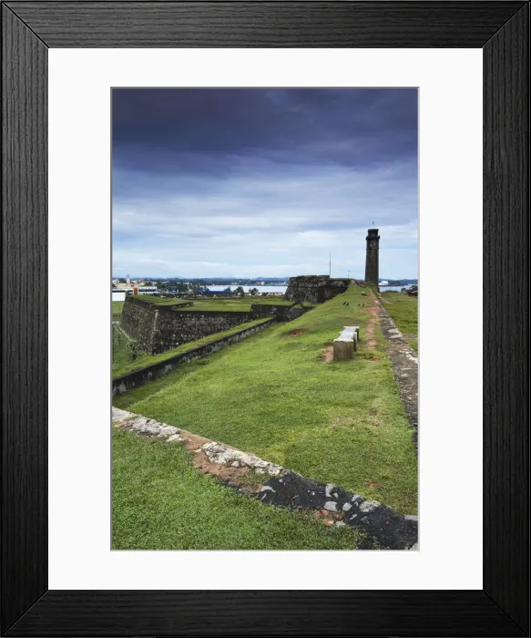 Framed Print : Clock tower and walls of Galle Fort, Galle, Sri Lanka Framed Print : Clock tower and walls of Galle Fort, Galle, Sri Lanka