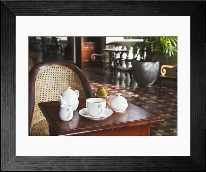 Framed Print : Breakfast tea at New Oriental Hotel in Galle Fort, Galle, Sri Lanka Framed Print : Breakfast tea at New Oriental Hotel in Galle Fort, Galle, Sri Lanka