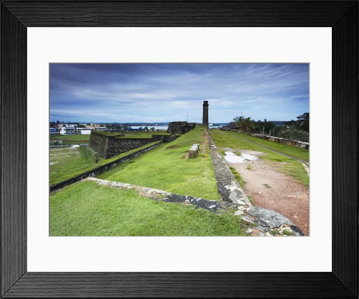 Framed Print : Clock tower and walls of Galle Fort, Galle, Sri Lanka Framed Print : Clock tower and walls of Galle Fort, Galle, Sri Lanka