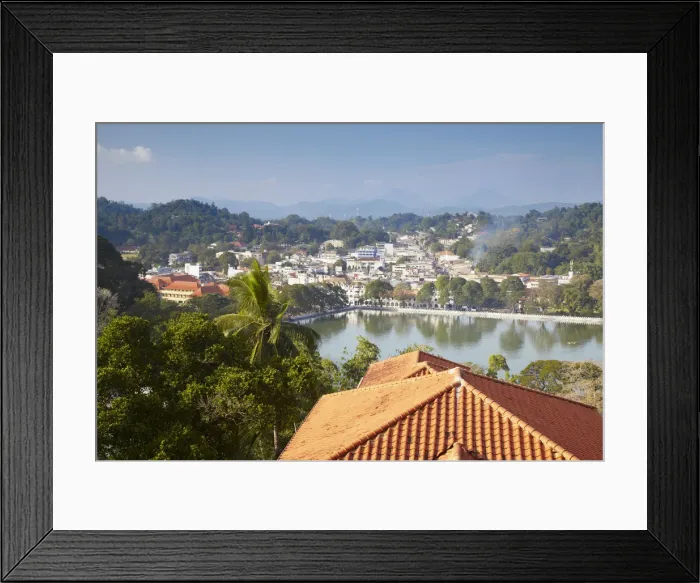 Framed Print : View over Kandy Lake and city centre, Kandy, Sri Lanka Framed Print : View over Kandy Lake and city centre, Kandy, Sri Lanka