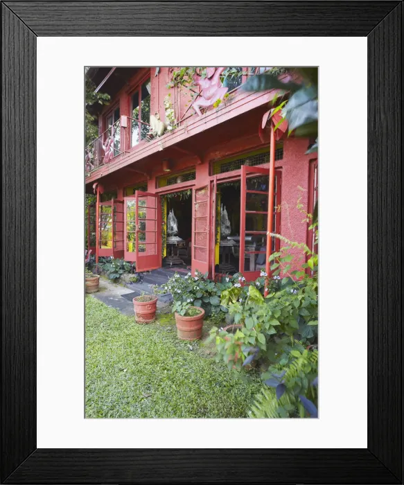 Framed Print : Garden in Helgas Folly Hotel, Kandy, Sri Lanka
