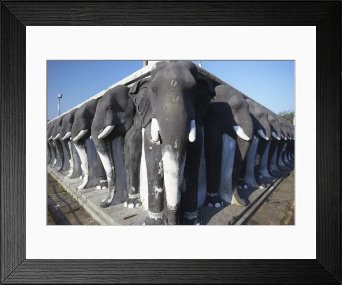 Framed Print : Elephant statues at Ruvanvelisaya Dagoba, Anuradhapura, (UNESCO World Heritage Site) Framed Print : Elephant statues at Ruvanvelisaya Dagoba, Anuradhapura, (UNESCO World Heritage Site)