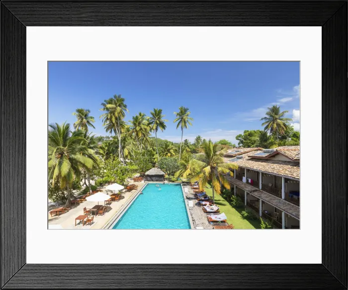Framed Print : Pool at Paradise Beach Club Hotel, Mirissa beach, Southern Province, Sri Lanka