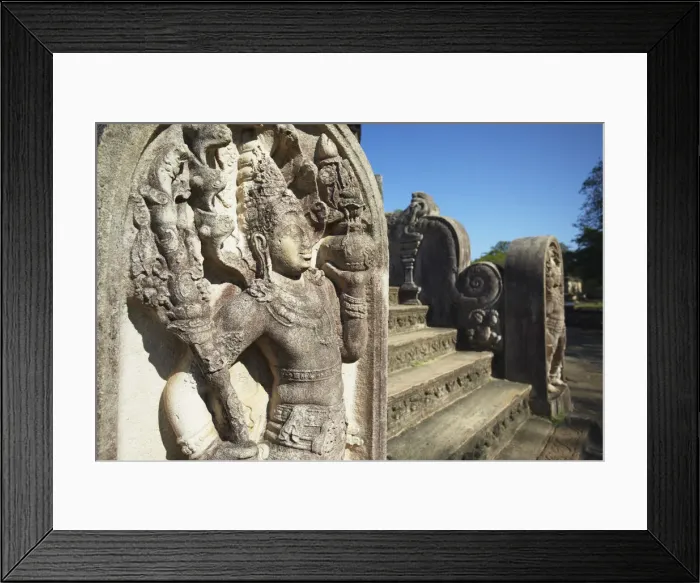 Framed Print : Guardstone at Vatadage, Quadrangle, Polonnaruwa (UNESCO World Heritage Site), North Framed Print : Guardstone at Vatadage, Quadrangle, Polonnaruwa (UNESCO World Heritage Site), North
