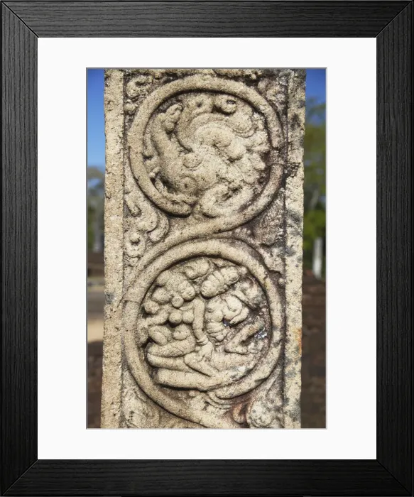 Framed Print : Details on pillar in Atadage, Quadrangle, Polonnaruwa (UNESCO World Heritage Site) Framed Print : Details on pillar in Atadage, Quadrangle, Polonnaruwa (UNESCO World Heritage Site)