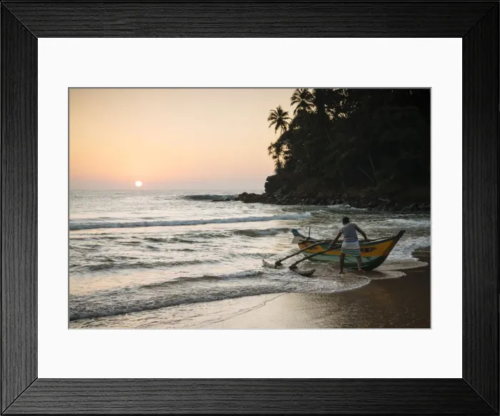 Framed Print : Sunrise at Talalla Beach, South Coast, Sri Lanka, Asia