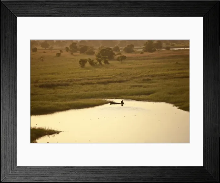 Framed Print : Bahr el Ghazal, South Sudan. The sun sets on the swamps Framed Print : Bahr el Ghazal, South Sudan. The sun sets on the swamps