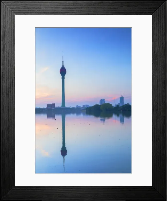Framed Print : Lotus Tower on Beira Lake at sunrise, Colombo, Sri Lanka Framed Print : Lotus Tower on Beira Lake at sunrise, Colombo, Sri Lanka